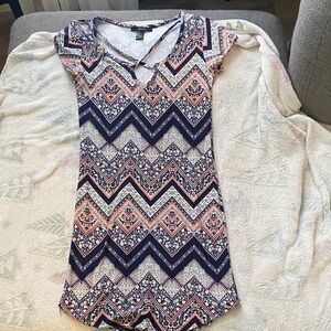 Forever 21 Multicolor Chevron Dress